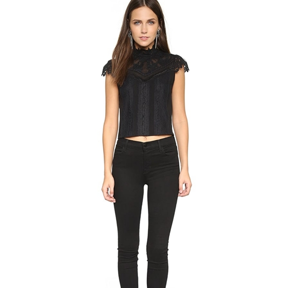 COPY - Alice & Olivia Victorian Mixed Lace Top - Picture 5 of 5